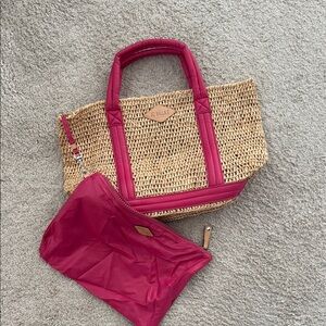 Bally Tan and Pink Women's Tote Bag